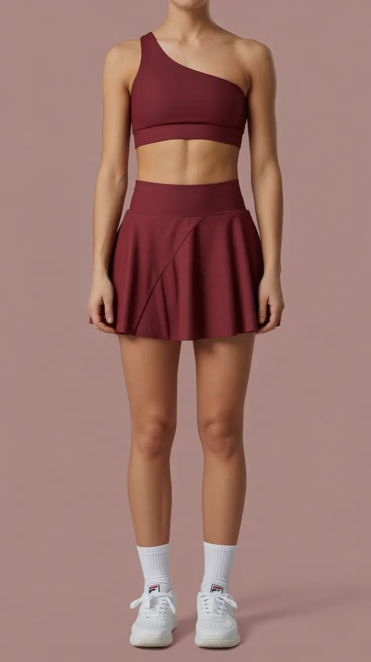 best tennis skirt spring outfits 2026 Deep Burgundy for Clean Athletic Drama
